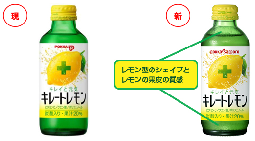 レモンの果実をイメージした瓶を採用!