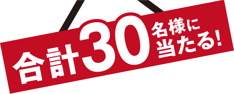 合計30名様に当たる!