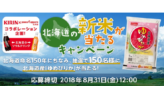 北海道の新米が当たるキャンペーン