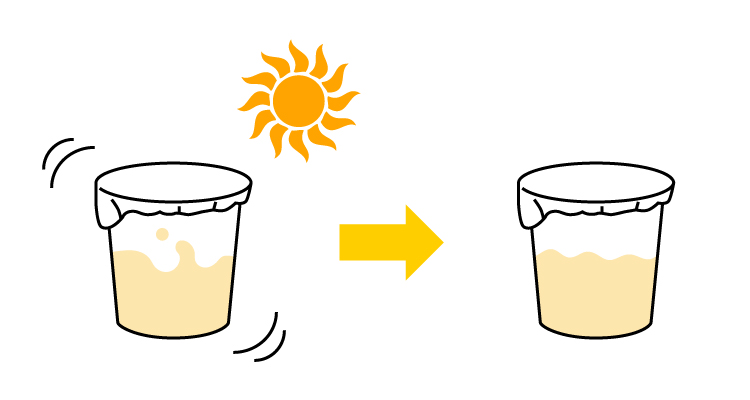 落下などの強い衝撃を受けても、固まったヨーグルトが崩れてしまいます。
