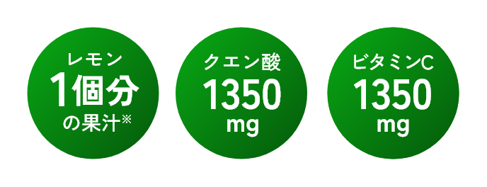 レモン1個分の果汁　クエン酸1350mg ビタミンC1350mg