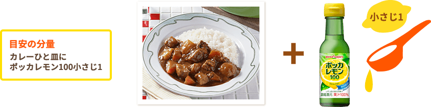 目安の分量 カレーひと皿にポッカレモン100小さじ1