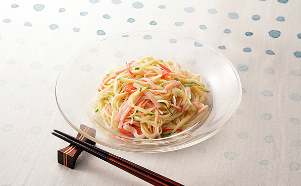 冷やしそうめんサラダ 和風塩レモンマヨネーズ和え 冷やしそうめんサラダ 和風塩レモンマヨネーズ和え