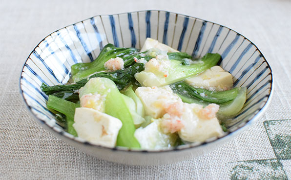 チンゲン菜と豆腐のくず煮