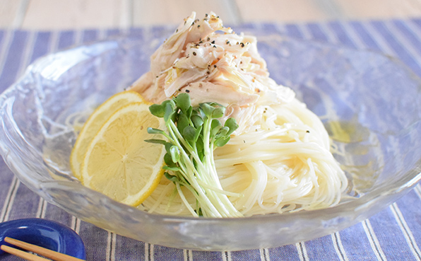 白だしレモンそうめん