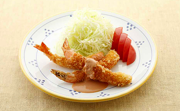 エビフライのマヨトマソース添え
