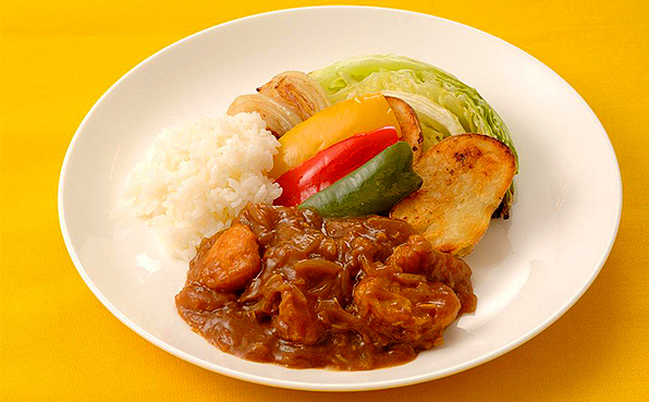 クイックフライドチキンカレー 春野菜のグリル添え クイックフライドチキンカレー 春野菜のグリル添え