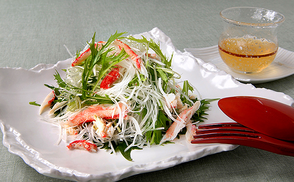 カニとスイカのサラダ レシピ