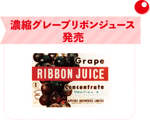 1957年（昭和32年）濃縮グレープリボンジュース発売