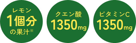 レモン1個分の果汁 クエン酸1350mg ビタミンC1350mg